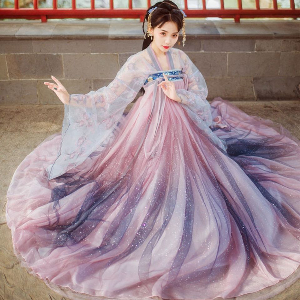 New Han dynasty women's ancient costume flower goddess Fu elegant and elegant ancient style Xianqi chest length Ru skirt students' Autumn daily suit