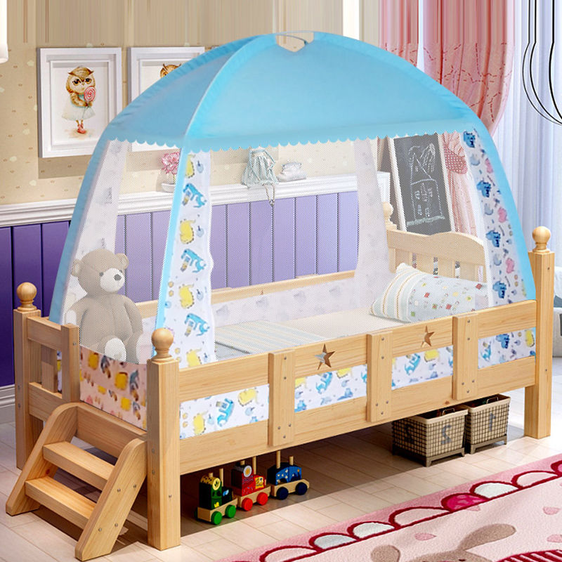 Baby bed yurt mosquito net cover bottom anti fall kindergarten baby baby BB princess with bracket folding
