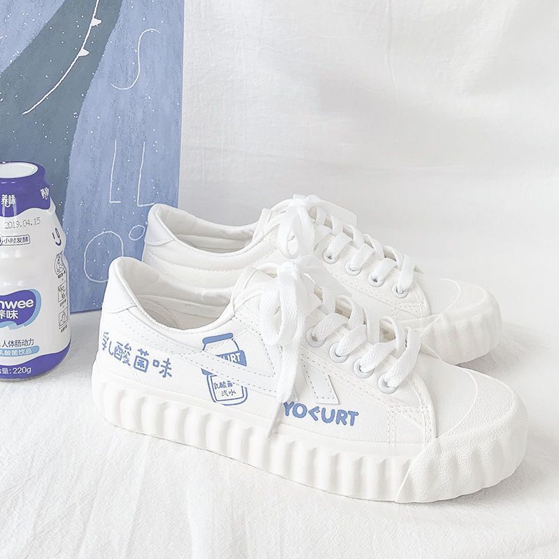 New fashion Yafeng cow canvas shoes women's summer small white shoes students' Korean online Red versatile ins sports shoes