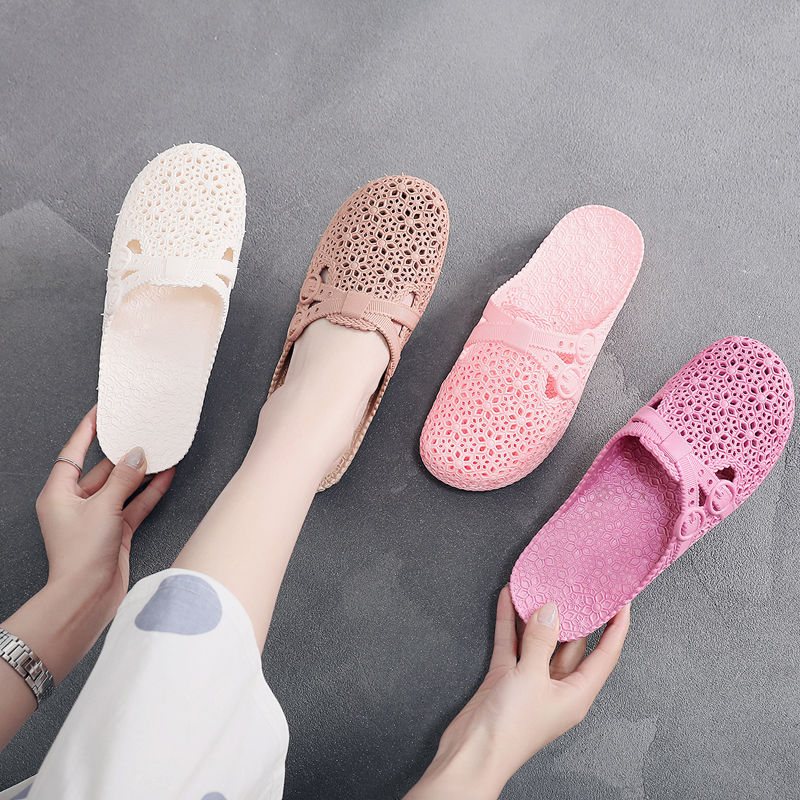 Hollow hole shoes Baotou cool slippers women's home shoes casual slippers