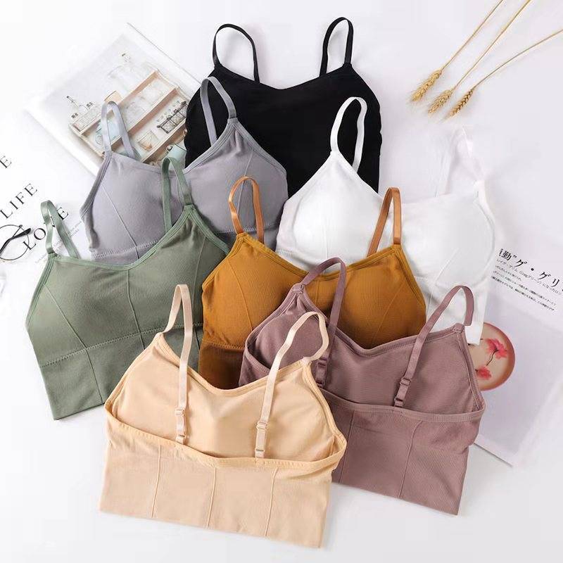 Sports underwear with chest pad female students wrap up bra anti sagging no mark suspender waistcoat