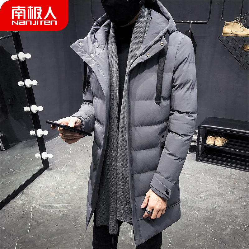 South Pole autumn and winter new cotton padded men's middle and long style young men's jacket men's down cotton padded jacket men's cotton padded jacket