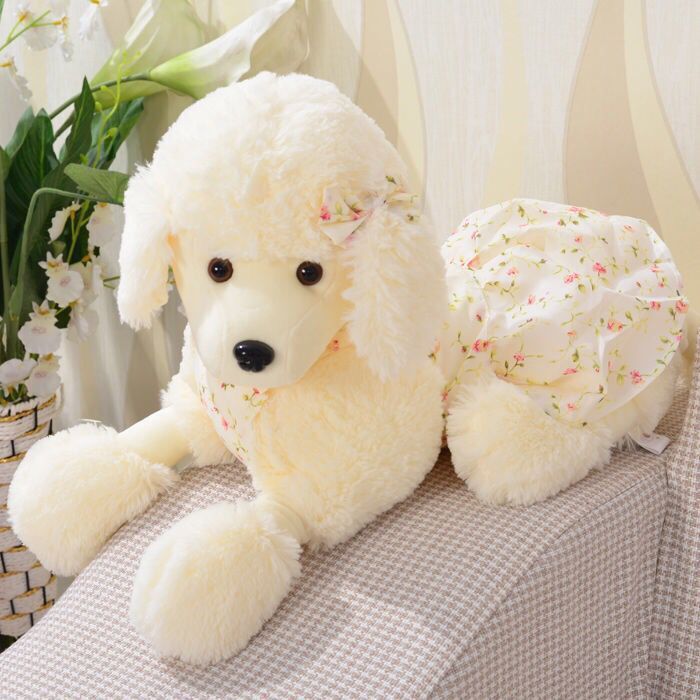 Poodle plush toy little dog doll child doll cloth doll bed sleeping pillow birthday present girl