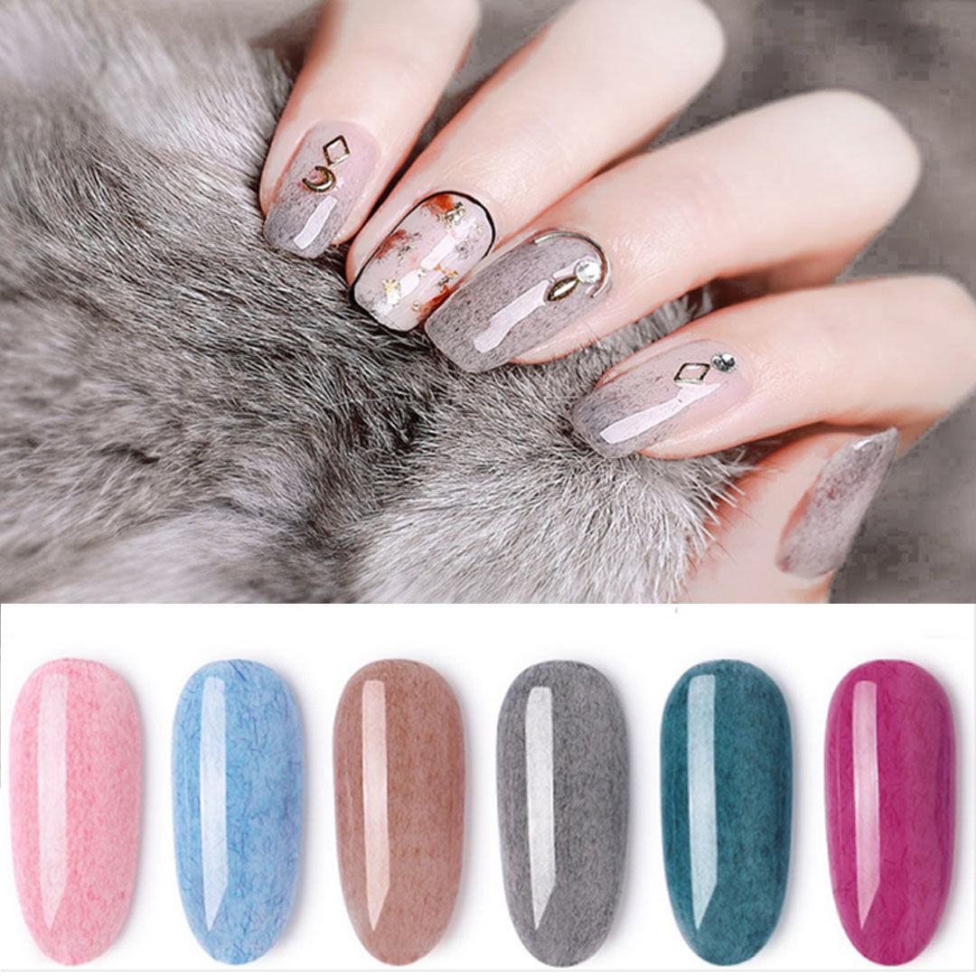 2020 new color nail powder red skin grass glue net red checkered nail velvet gum Cardan lasting phototherapy nail oil glue