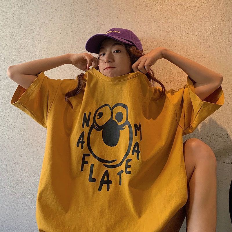 Super hot CEC short sleeve T-shirt for female students Korean version ins Harajuku BF wind loose half sleeve women's summer women's top