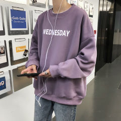 Couple's sweater 2020 winter thickened Hong Kong style solid color Pullover long sleeve T-shirt loose men's wear and art men's and women's class clothes