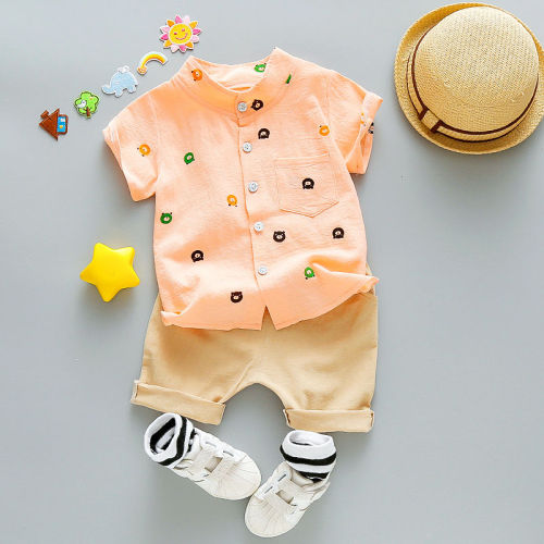 Children's shirt suit 2020 new baby summer children's short sleeve T-shirt children's clothes handsome 1-5 years old