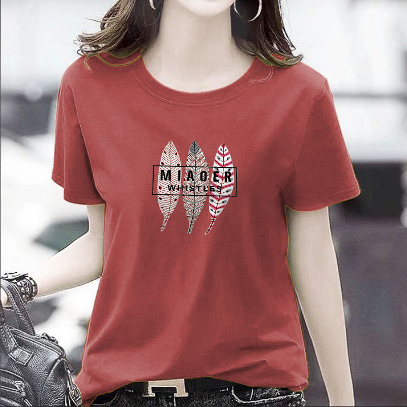 2020 new summer women's short sleeve T-shirt 100% cotton half sleeve fashion printed T-shirt short sleeve loose and slim