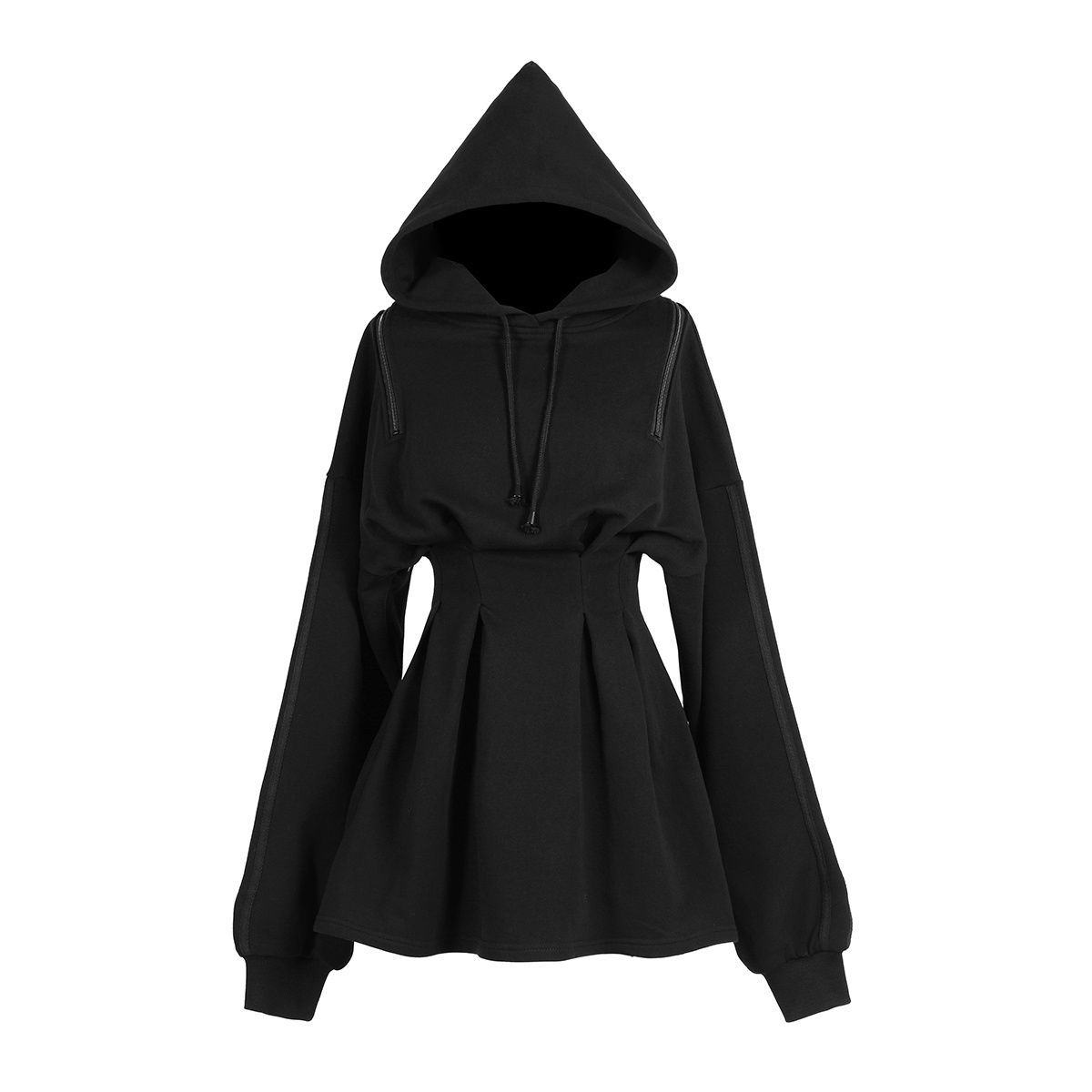 Spring and autumn thin hooded bodywear skirt short skirt waist closing dark dress A-line skirt shows thin small black skirt women's wear