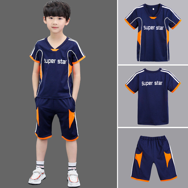 Children's wear boys' summer suit 2020 new China University Children's foreign style little boy summer short sleeve sports handsome trend