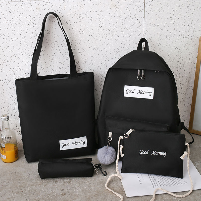 Schoolbag female student Korean Edition middle school new tassel backpack female Korean version large capacity waterproof and anti-theft canvas