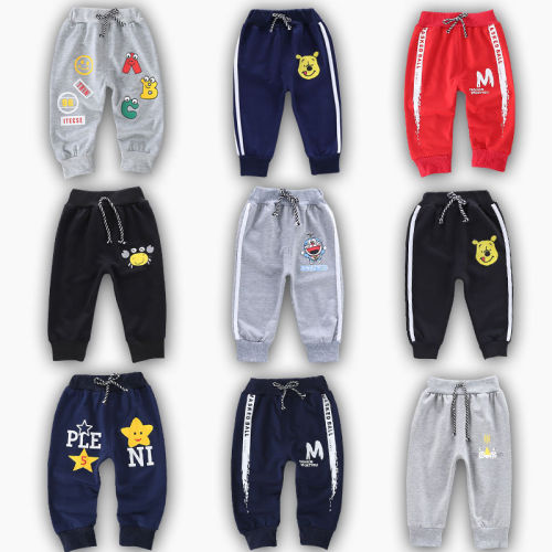 Children's crotch pants boys' Pants Boys' Plush trousers spring and autumn small long pants children's sports pants