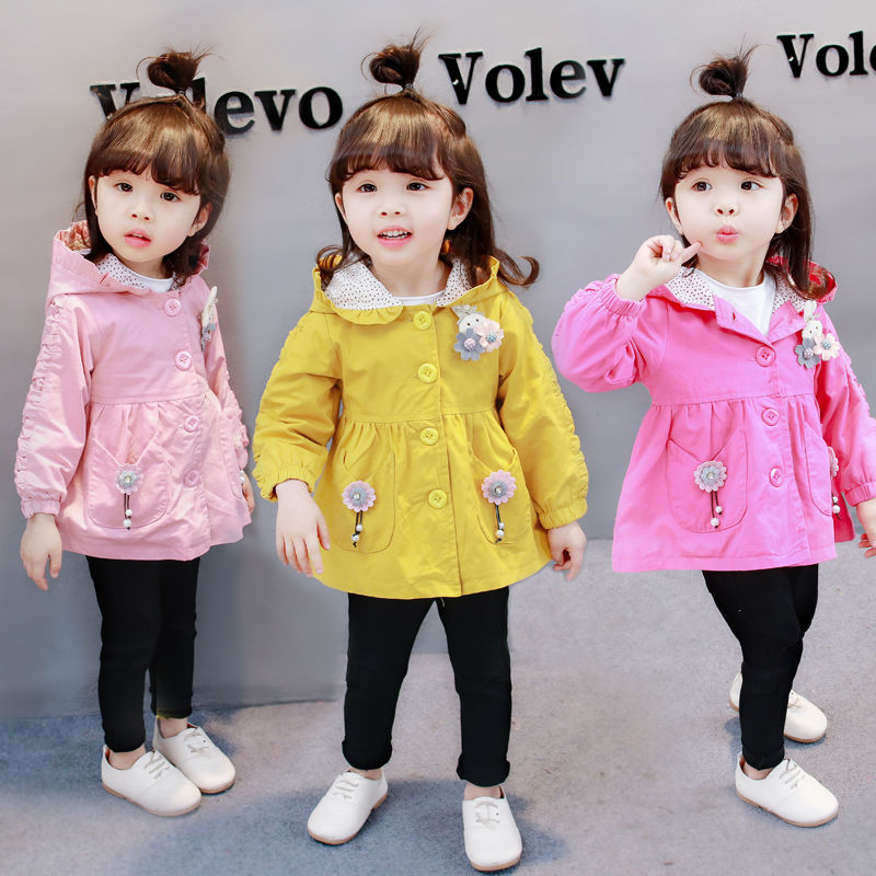 Girls' Autumn wear 2019 new coat children's Korean fashion foreign style windbreaker girl's autumn top Princess fashion