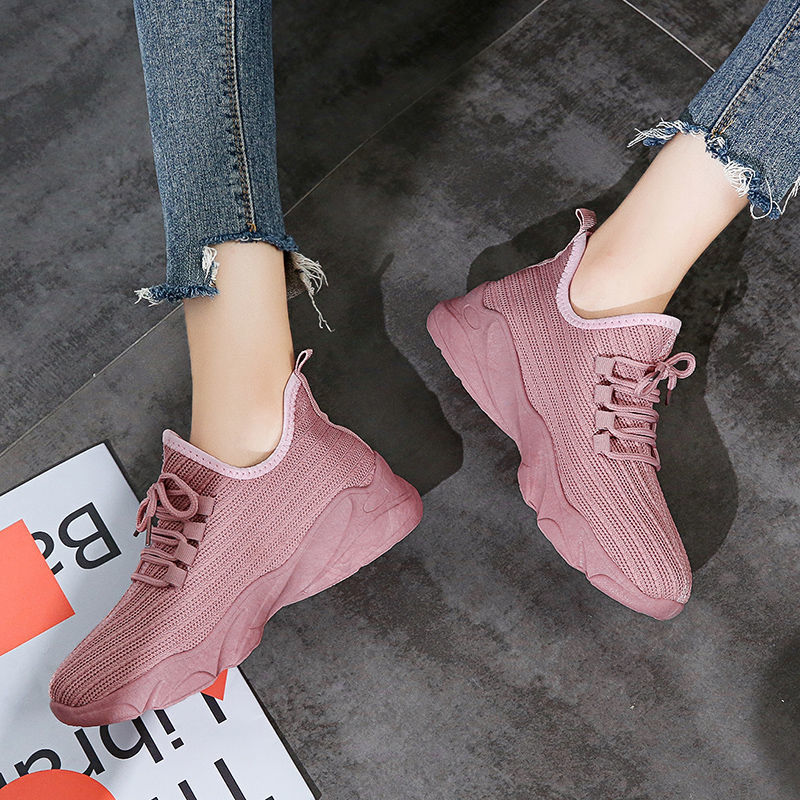 Spring and autumn leisure sports student shoes fashion versatile breathable women's Korean flat sole anti slip wear resistant lace up single shoe