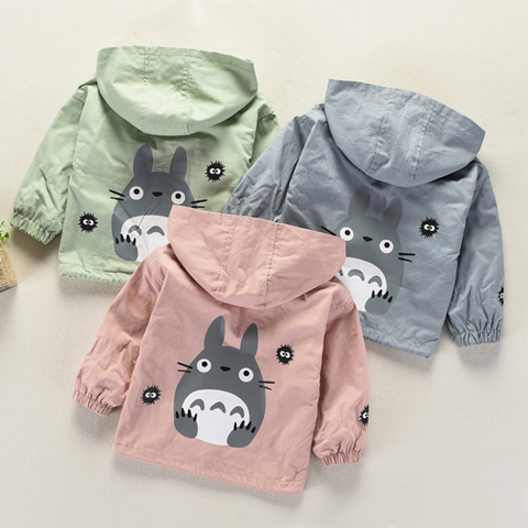 Baby boys and girls coat baby autumn dress female Korean top cartoon dragon cat windbreaker boy baby spring and autumn coat
