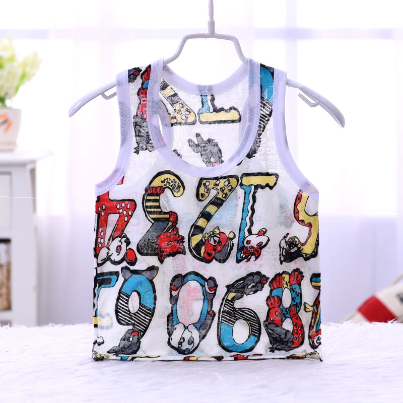 Children's Vest men's thin summer baby I-shaped mesh Vest Boys' hurdle T-shirt boys' hollow sling vest