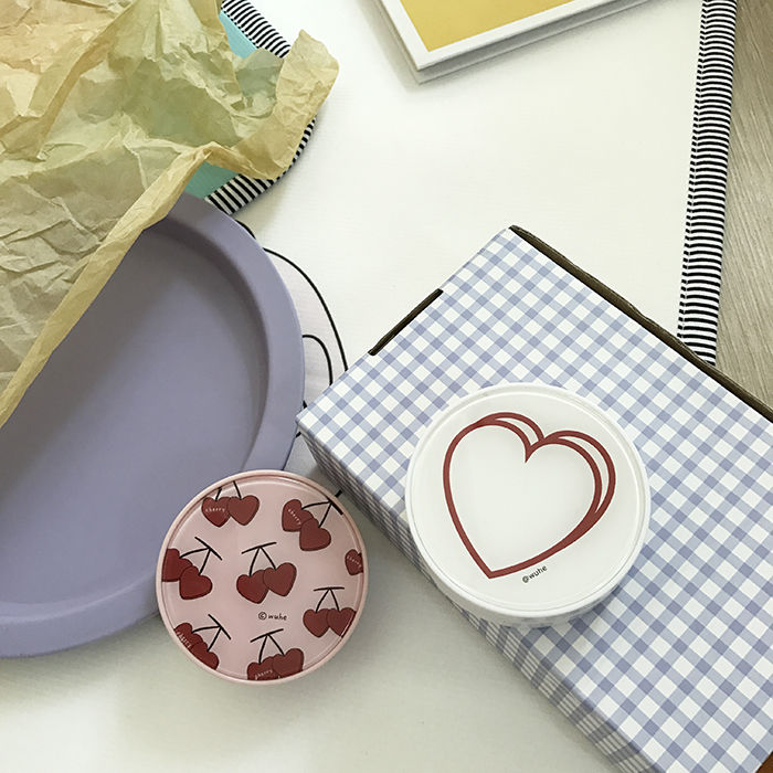Meitong box ins Hanfeng simple line love cherry fresh contact lens companion box care box double box