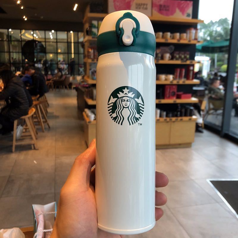Korean Chao brand star dad thermos cup ins spring cap male and female students water cup large capacity couple stainless steel