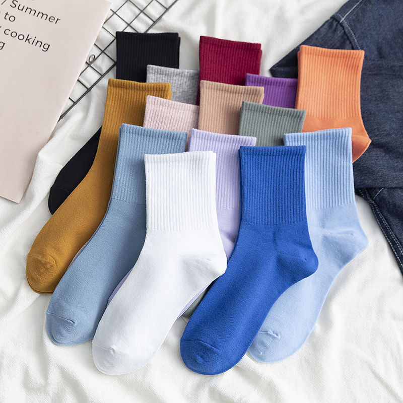 Hosiery children's Korean version of the tube Harajuku style pure autumn and winter cotton socks fashion students Japanese sports stockings