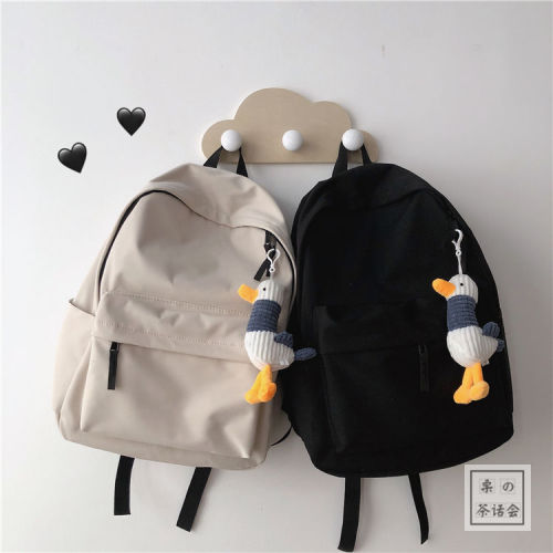Korean ins style backpack fashion Japanese Harajuku simple versatile schoolbag female ulzzang solid Student Backpack man
