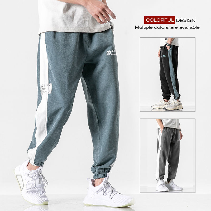 Men's short pants men's summer fashion brand overalls men's loose Pants Capris casual pants student Capris