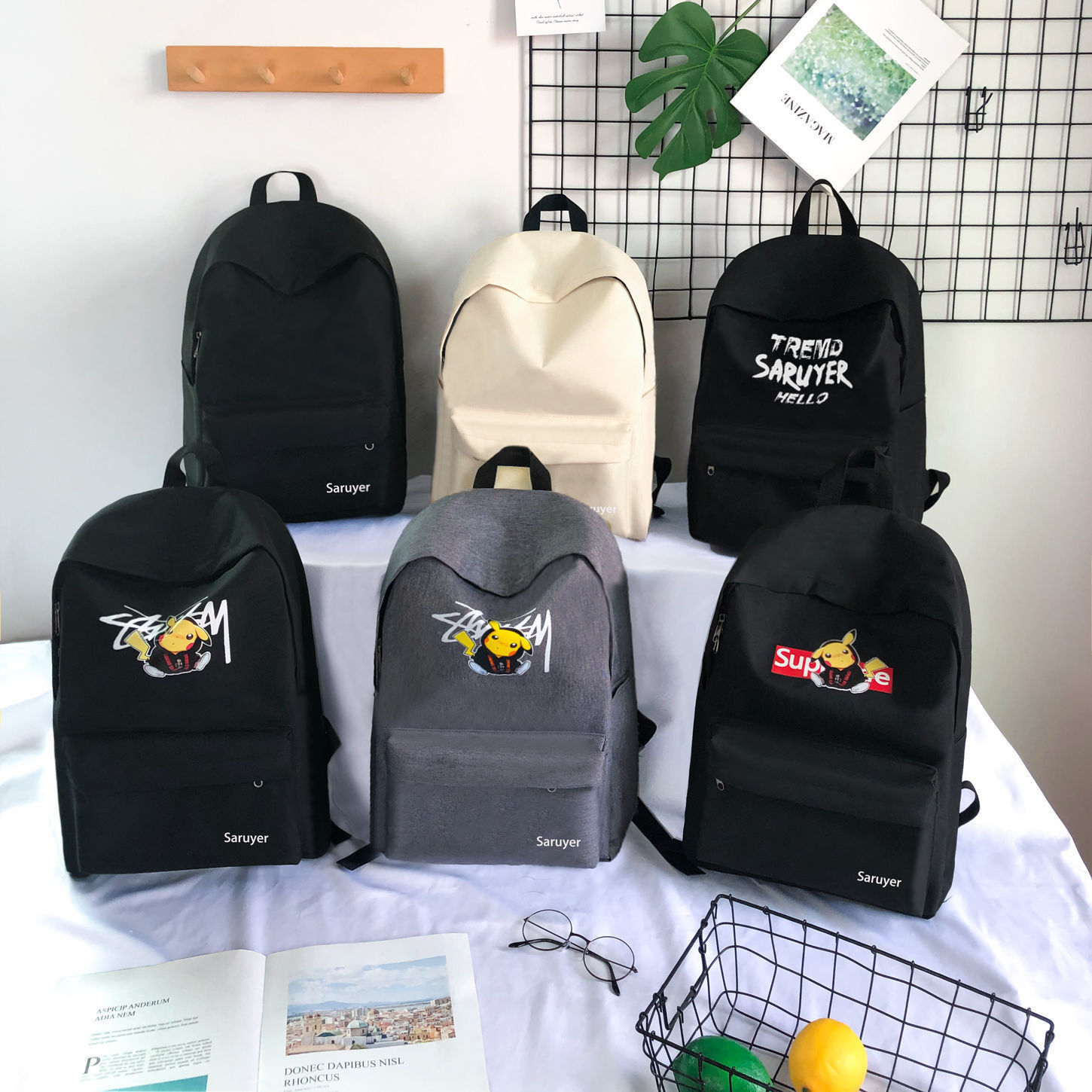 Schoolbag male trend Korean backpack female schoolbag female student Korean schoolhouse ins backpack male Backpack