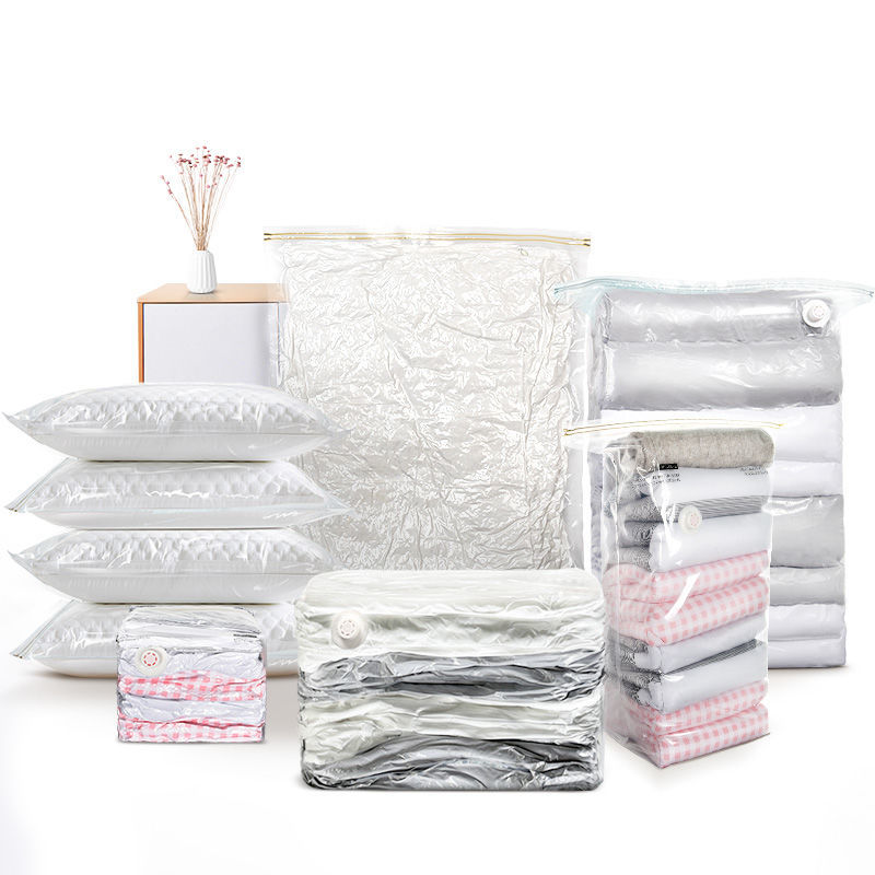 Vacuum compression bag without air suction large storage bag for quilts in bags