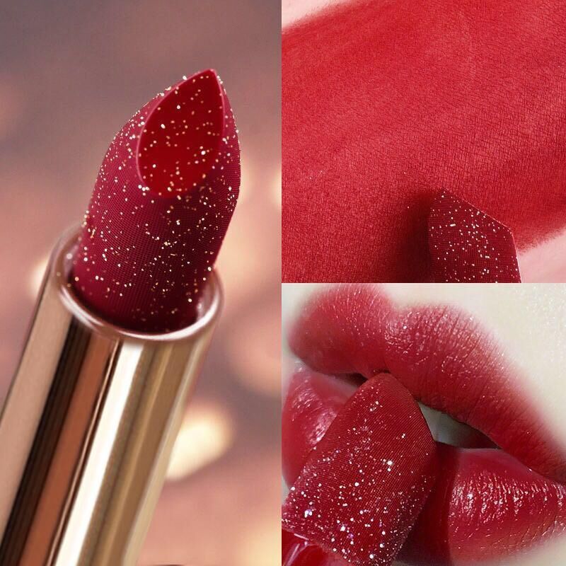 Li Jiaqi recommends small gold drill lipstick pearl light eye shadow lasting moisturizing not stained, not stained with a cup of rotten tomatoes.