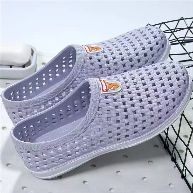 Dongdong shoes men's summer student beach shoes breathable Baotou sandals casual lazy shoes antiskid workshop work shoes