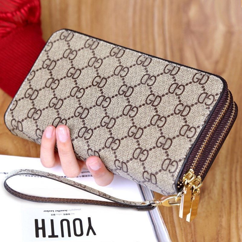 2019 European and American fashion wallet women's new business women's long purse large capacity zipper hand bag mobile phone bag