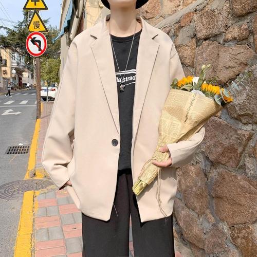 Autumn and Winter Hong Kong style suit men's trend Korean leisure ins handsome suit men's loose and lazy wind net infrared cover