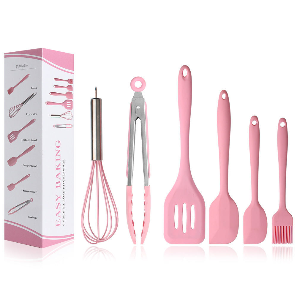 Silicone kitchenware set scraper 6 sets baking tools complete set shovel silicone shovel oil brush eggbeater cooking spoon shovel