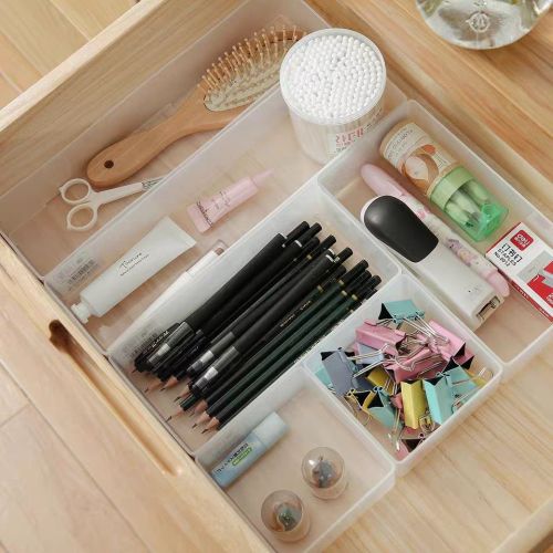Ins wind drawer compartment plastic frosted storage box desktop stationery sorting box cosmetics storage box