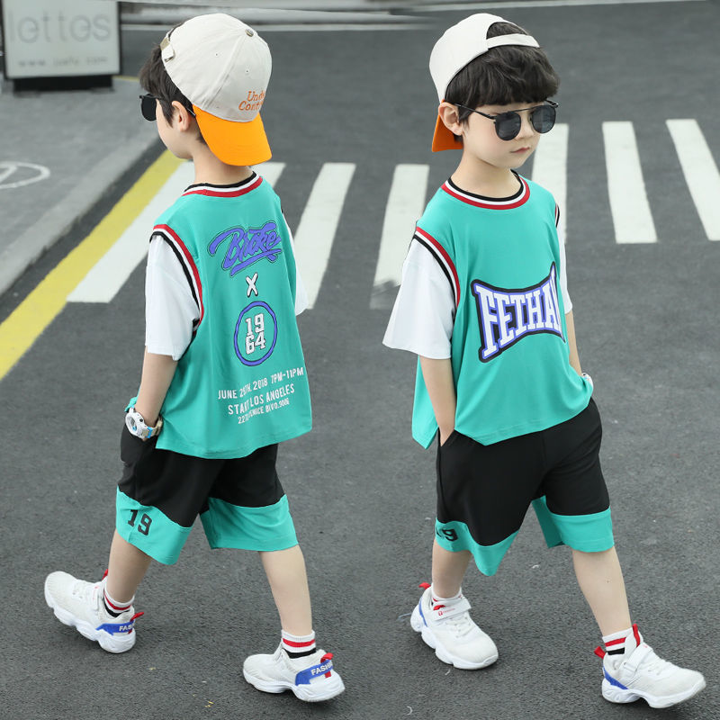 Children's summer suit for boys 2020 new children's summer short sleeve