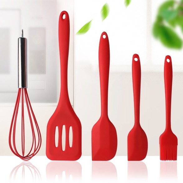 Baking 5-piece set of one silicone scraper cream scraper egg beater kitchen utensils non stick pot silicone shovel set