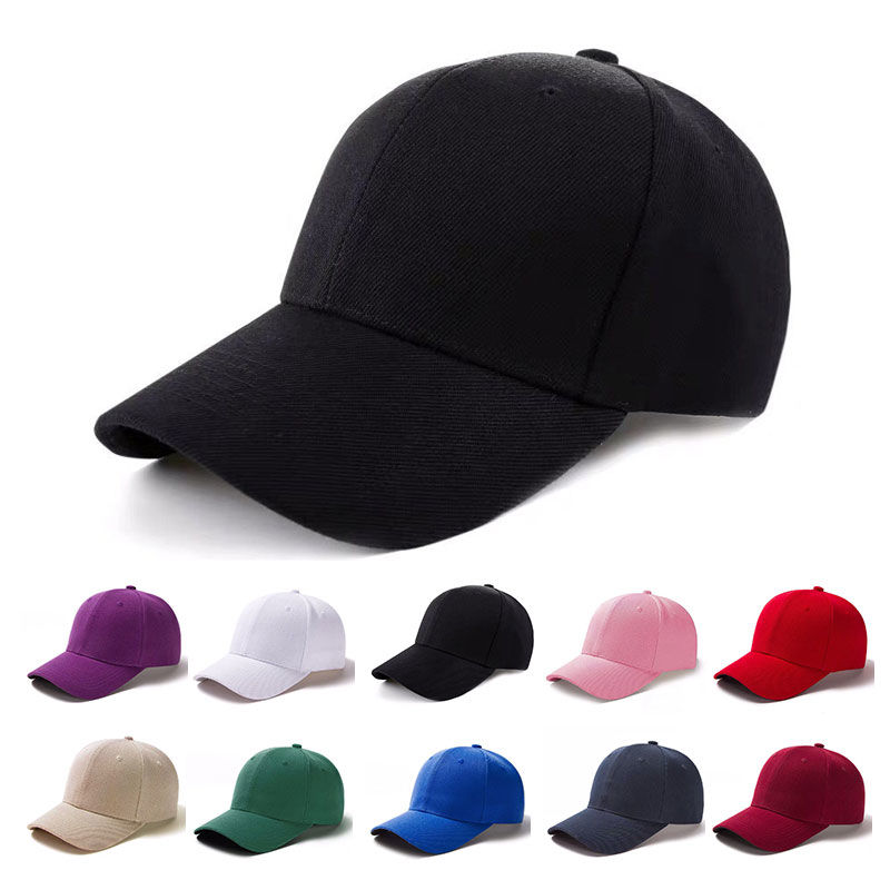 Hat Ladies fashion summer pure black men's baseball cap Korean duck tongue sports cap hip hop hat sunshade hat