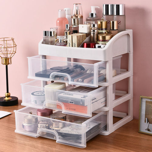 Cosmetic case desktop drawer type plastic shelf household simple dustproof finishing rack transparent cosmetic storage box