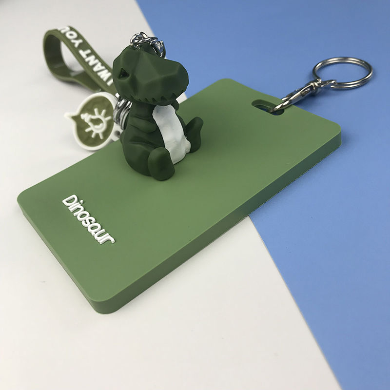 Girl silicone card bag door card case key chain lovely bus card protective case student meal card campus entrance guard room card
