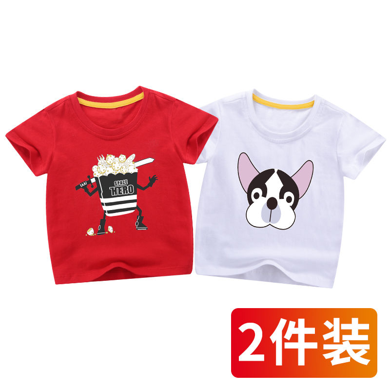 Boys' Summer Short Sleeve T-Shirt New baby cool casual top children cartoon cotton half sleeve tide suit 3