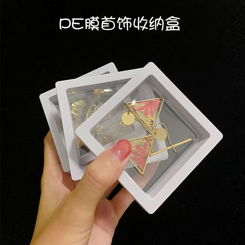 [10 pack] jewelry storage box transparent suspension packing box jewelry display rack