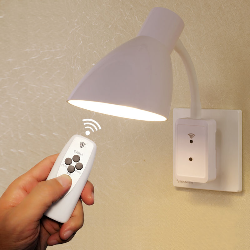 Intelligent remote control night lamp with switch bedroom bedside lamp children sleep and nurse baby luminous wall lamp