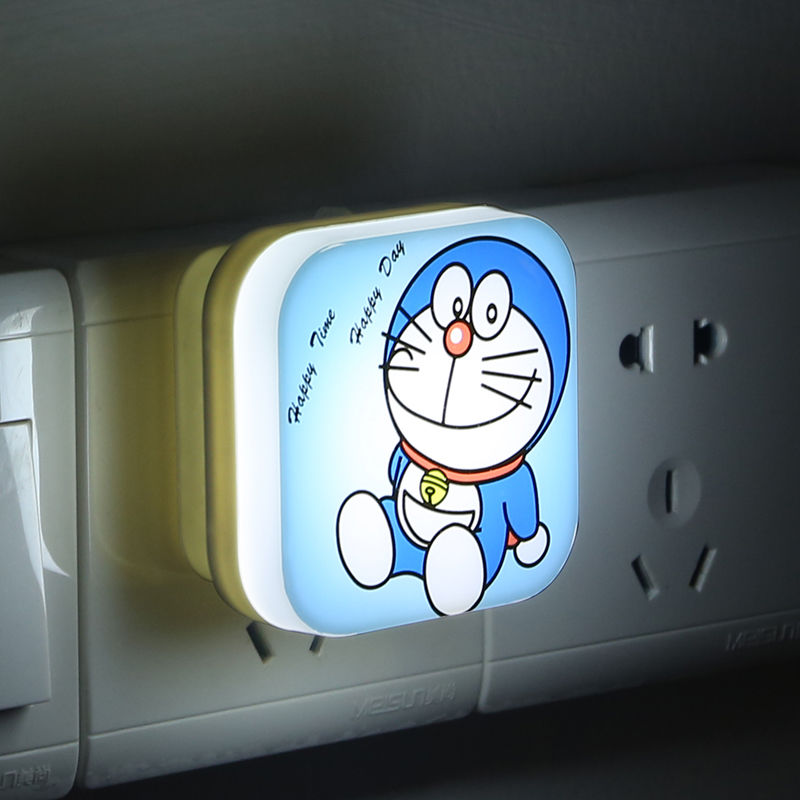 Cartoon night light energy saving remote control LED Night Light bedside lamp baby feeding induction bedroom sleep light