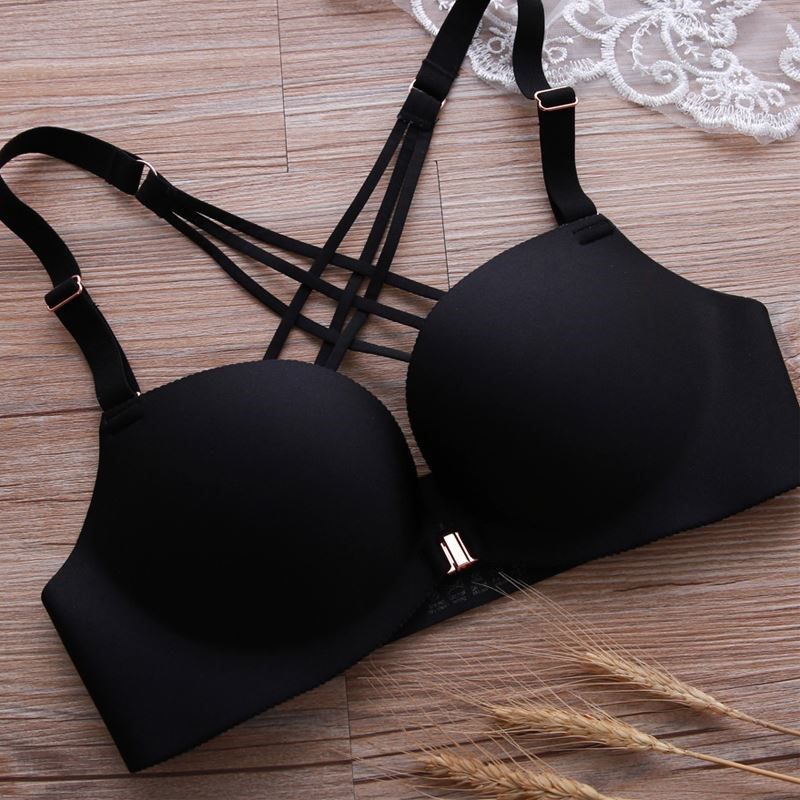 Adjustable bra with front button and beautiful back without steel ring