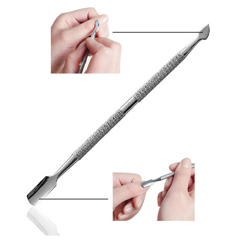 Nail removal steel push to remove dead skin steel push manicure tool exfoliating edge stainless steel nail push complete set