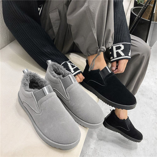 Winter Plush warm and thickened non slip cotton shoes men's shoes Korean one legged lazy shoes snow boots cotton boots casual shoes