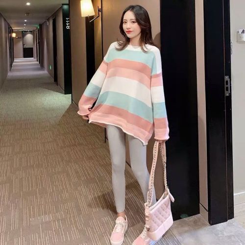 Pregnant women's clothing Korean new fashion sweater loose and versatile outerwear autumn winter spring Leggings pregnant women's suit