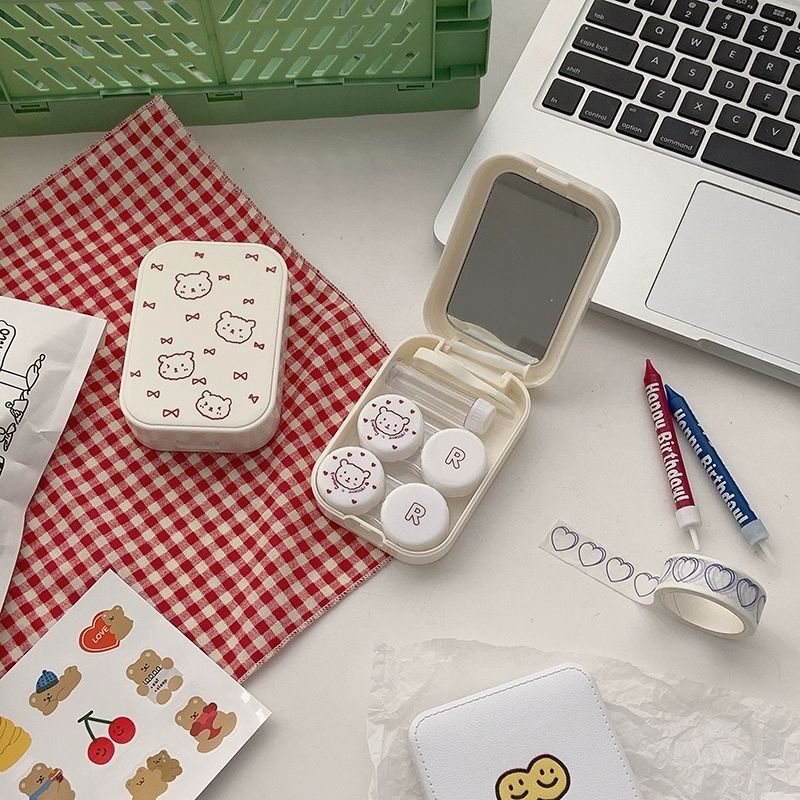 Japanese cute cartoon invisible eye box peach girl heart beauty pupil box invisible companion box nursing box