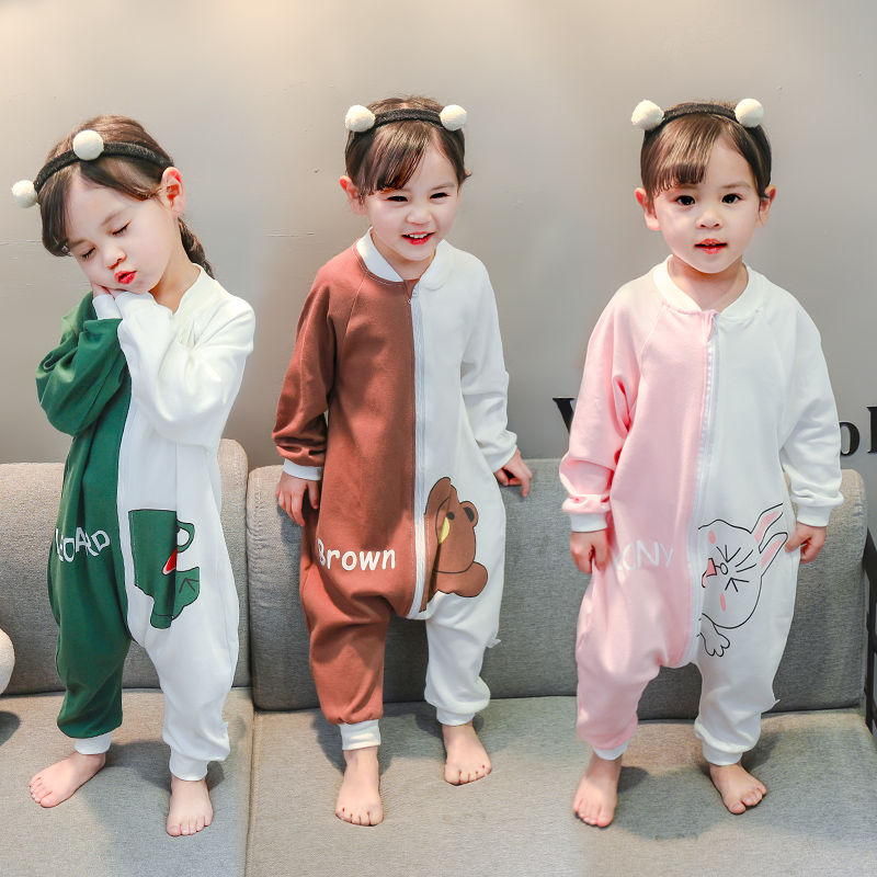 Baby sleeping bag spring and autumn thin baby split leg sleeping bag one piece pajamas children sleeping bag kickproof summer air conditioning room