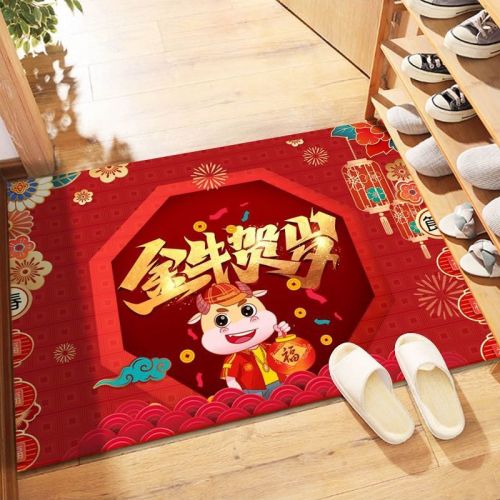 The year of the ox happy red new year mat household doormat entrance mat bathroom doormat antiskid mat