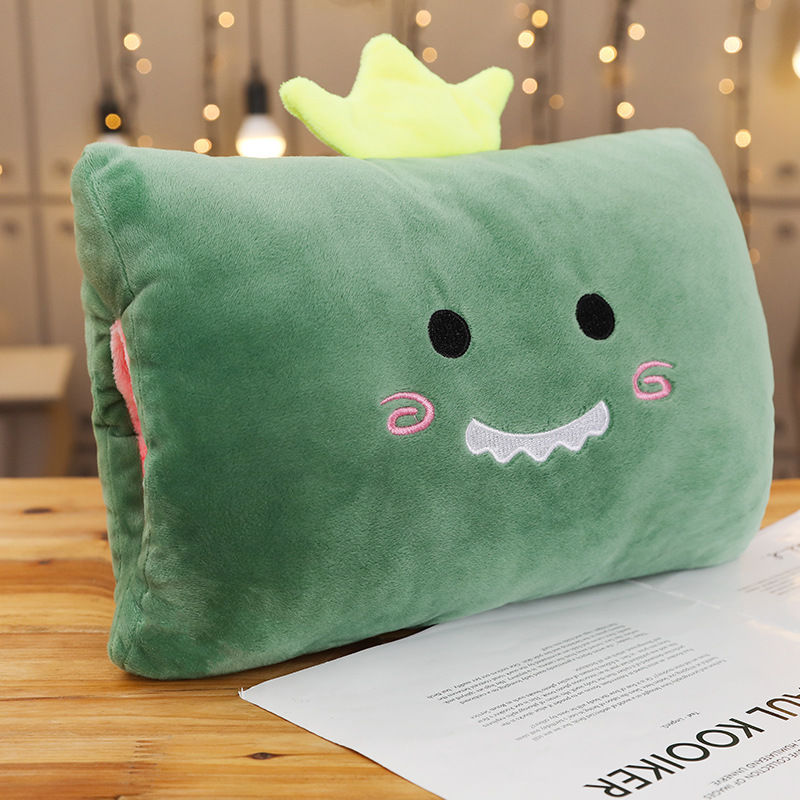 Dinosaur cartoon warm hands cover pillow warm hands cover sleeping pillow plush doll activity gift